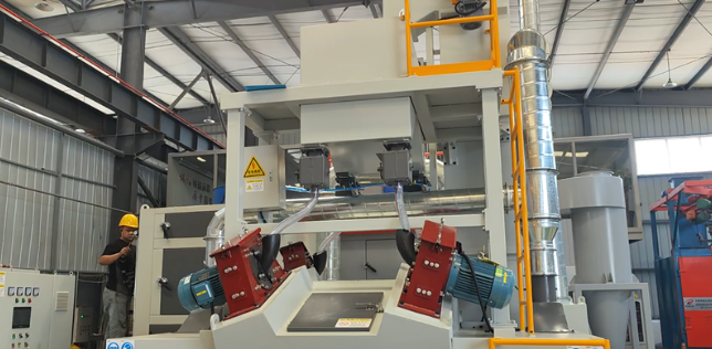 天门板材除锈强化,通过式抛丸机应用案例